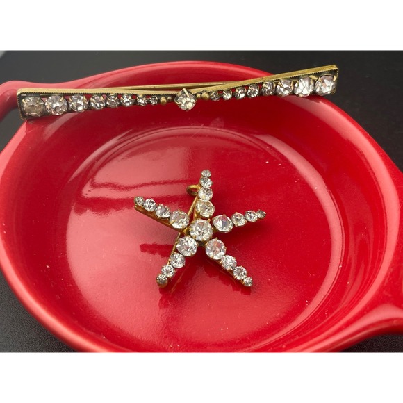 Antique Brooch Lot Victorian Edwardian Paste Glass Figural Estate Reseller AS IS - Picture 6 of 16